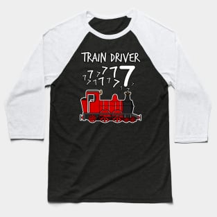 Train Driver 7 Year Old Kids Steam Engine Baseball T-Shirt